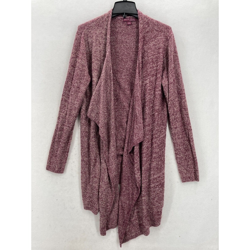 Barefoot Dreams Cozychic Lite‎ Open Front Cardigan Sweater 1X Burgundy Draped